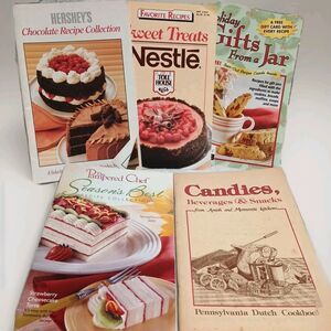 Lot Of 5 Cook Books Sweet Treats Vintage